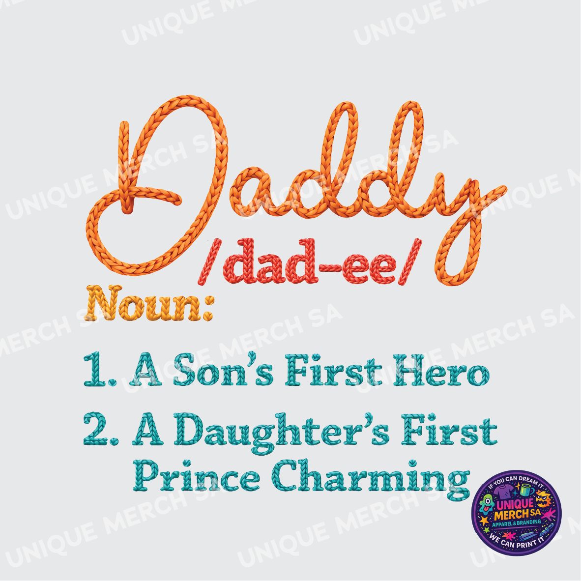 DTF Transfer - Father's Day Special - DADDY (Embroidery Style)