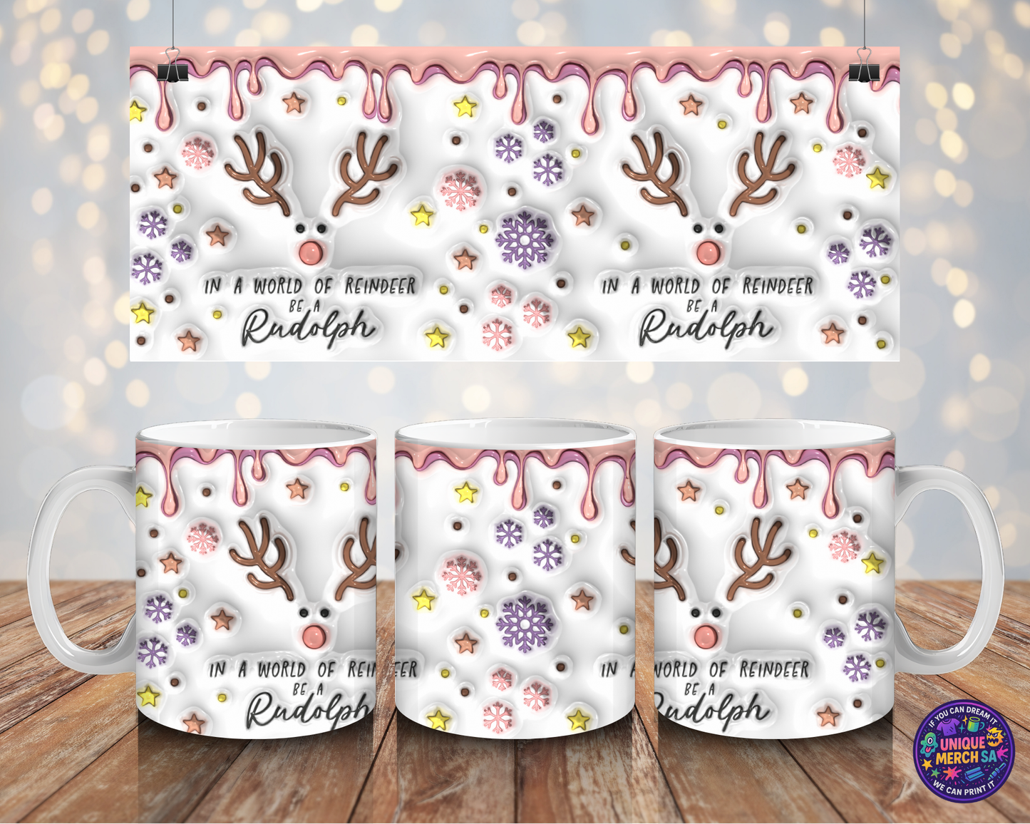 Mugs - Christmas Mug - In a World of Reindeer be a Rudolph