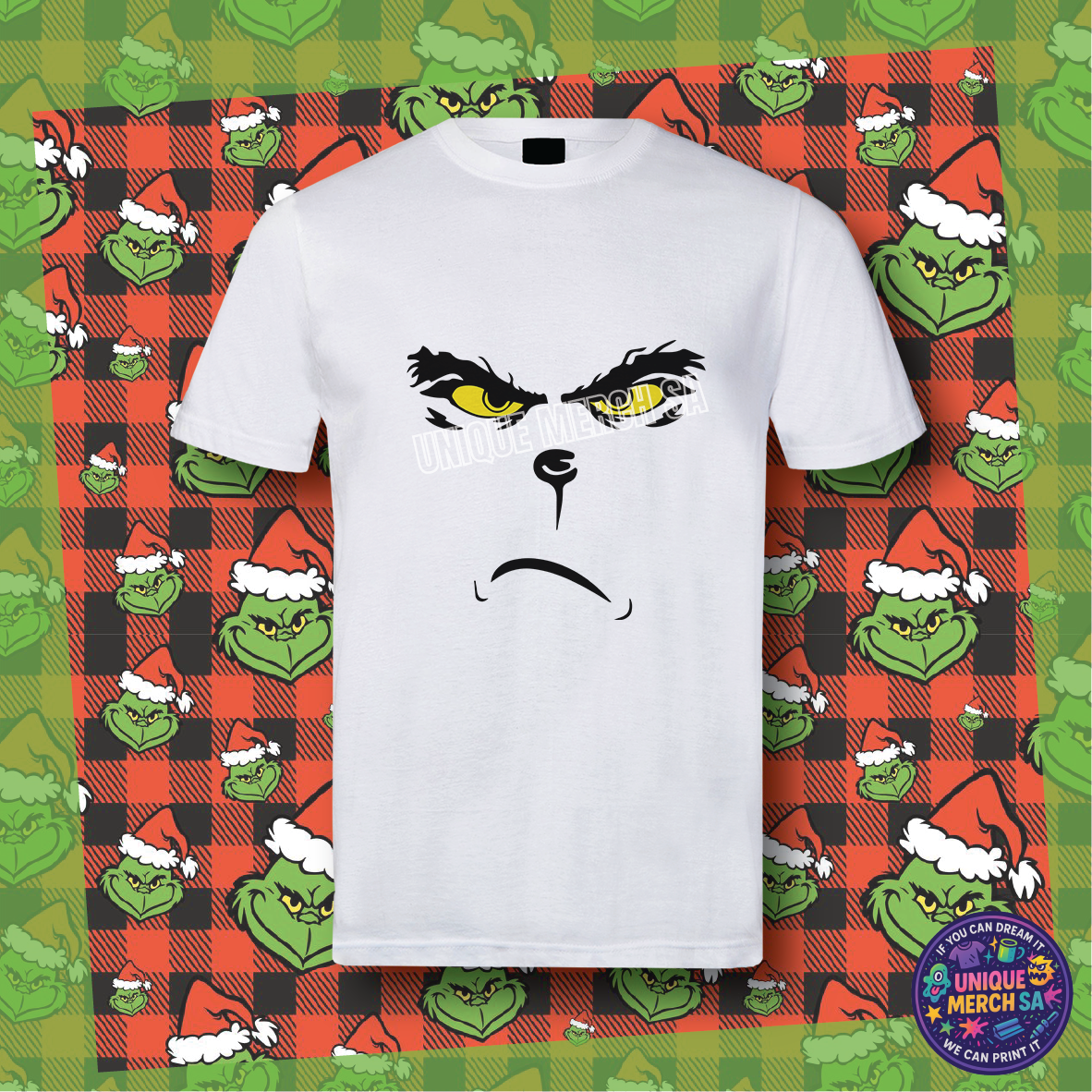 Short Sleeve T-Shirt - Grinchmas - Grinch Face