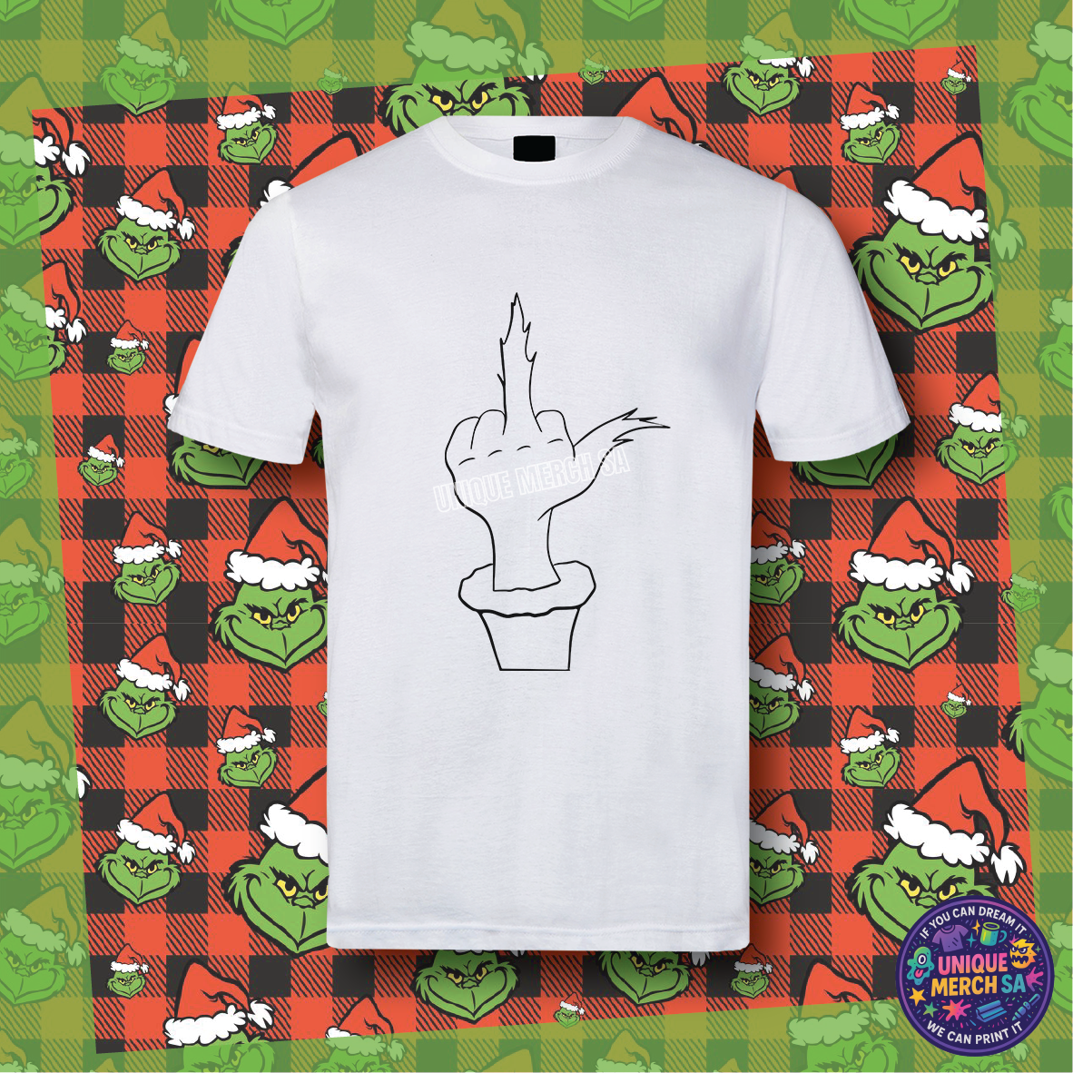 Short Sleeve T-Shirt - Grinchmas - Grinch The Finger