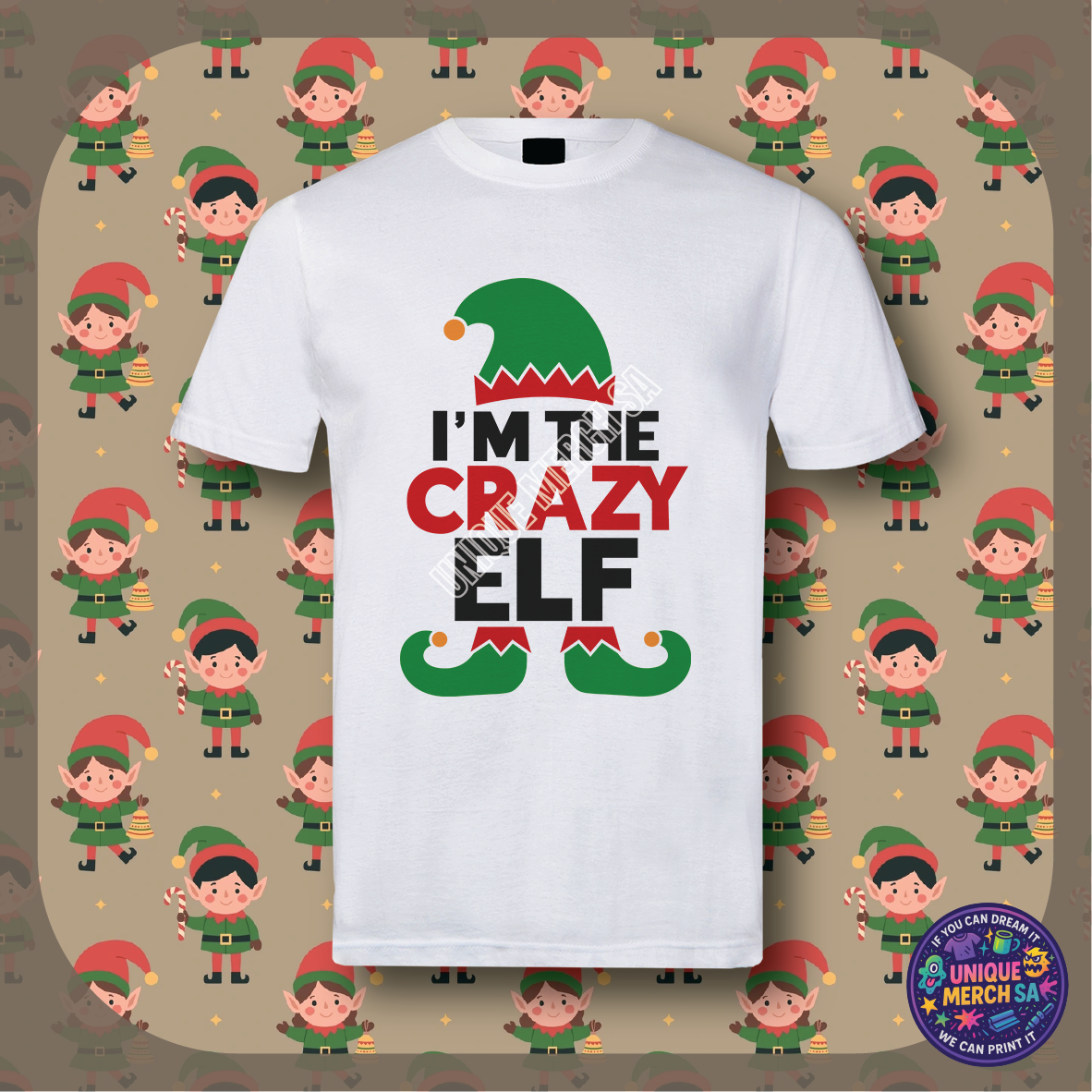 Short Sleeve T-Shirt - Christmas Elf - Crazy