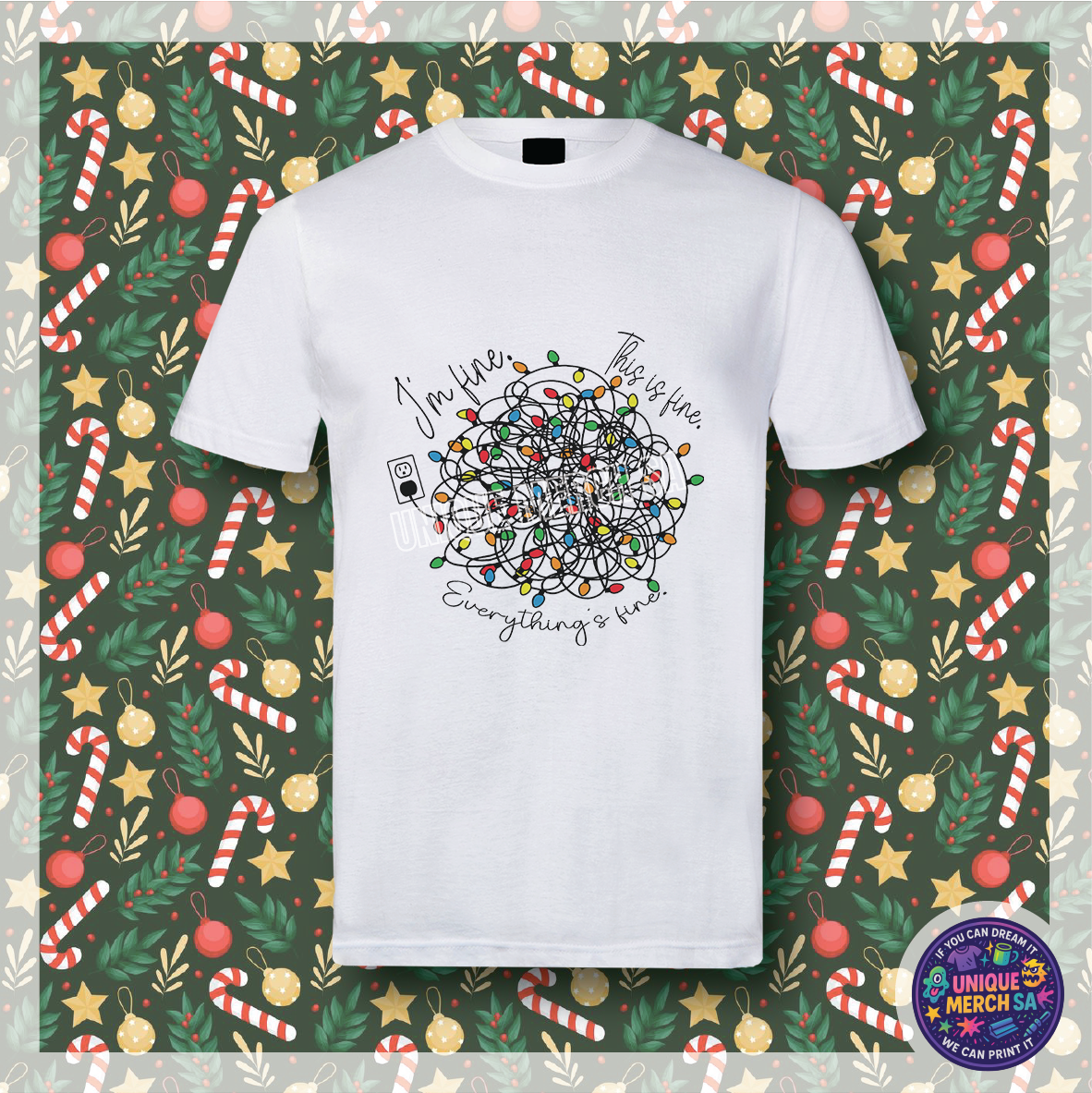 Short Sleeve T-Shirt - Christmas - I'm Fine