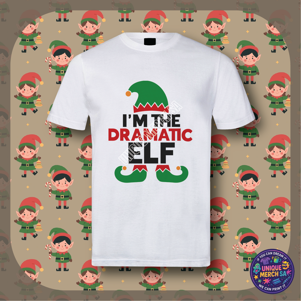 Short Sleeve T-Shirt - Christmas Elf - Dramatic