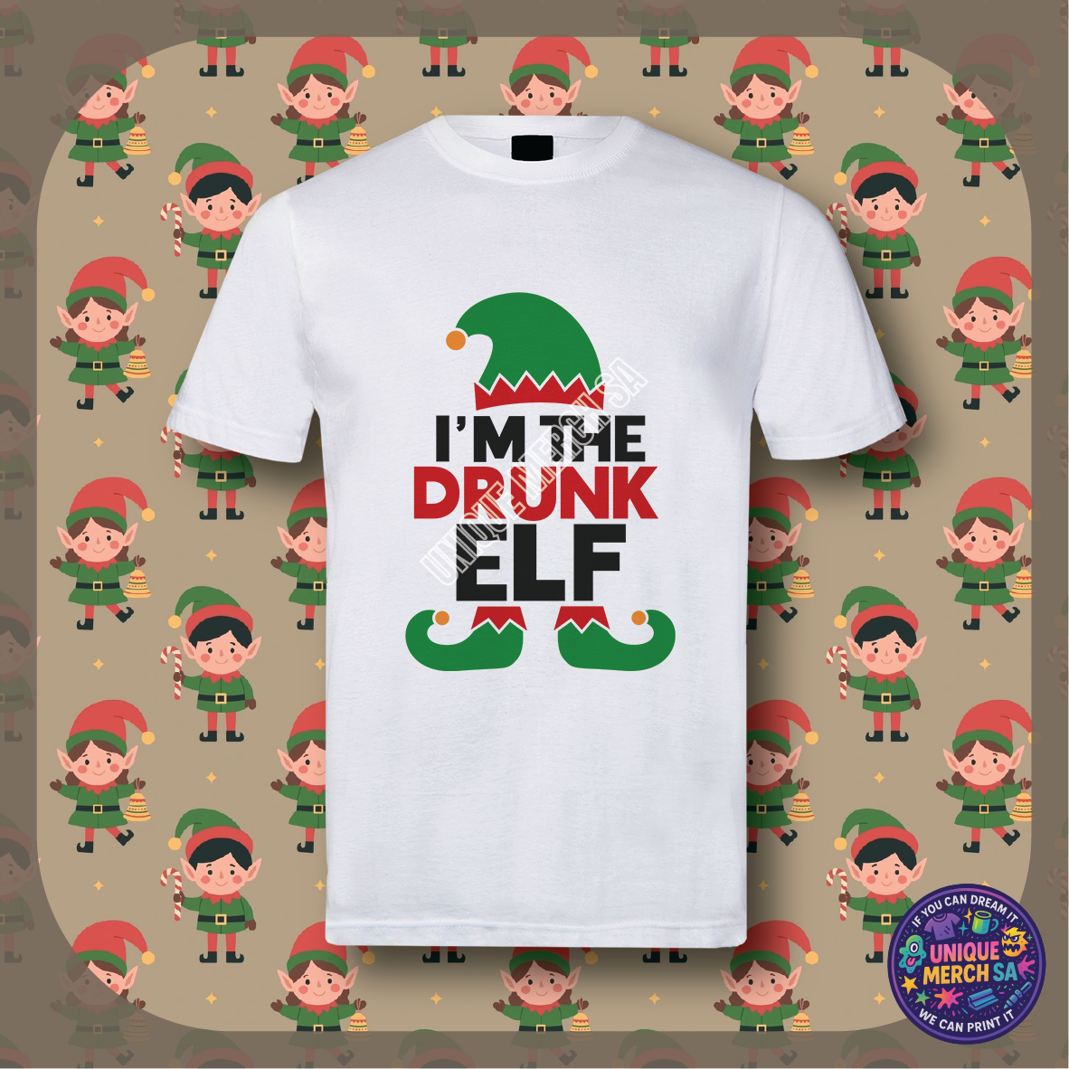 Short Sleeve T-Shirt - Christmas Elf - Drunk