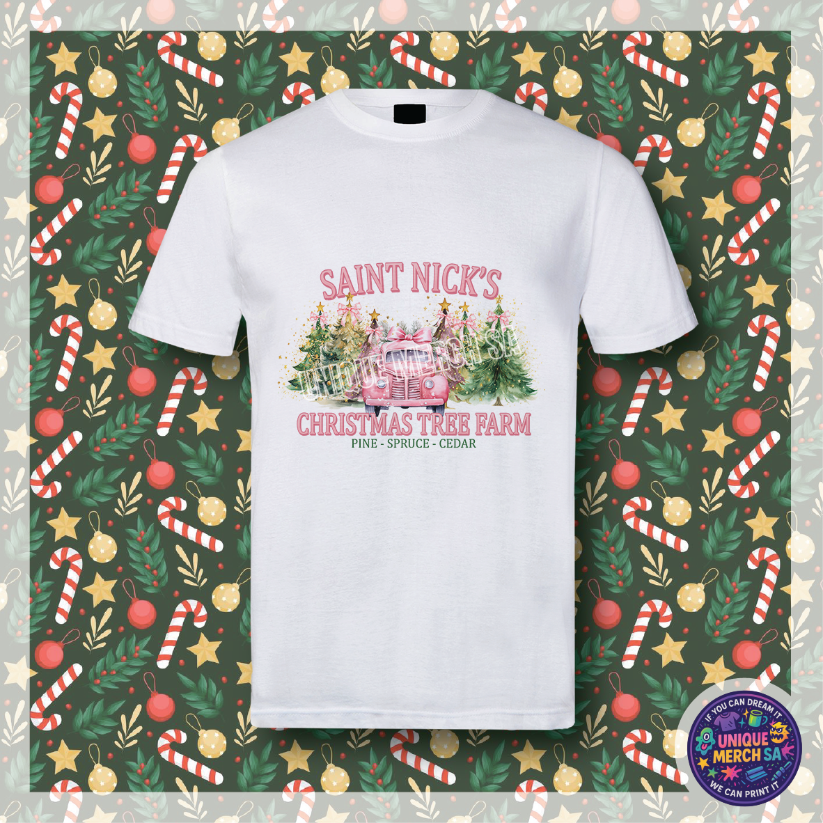 Short Sleeve T-Shirt - Christmas - Saint Nicks Christmas Tree Farm