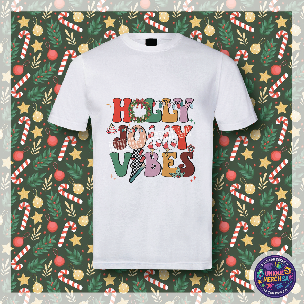Short Sleeve T-Shirt - Christmas - Holly Jolly Vibes