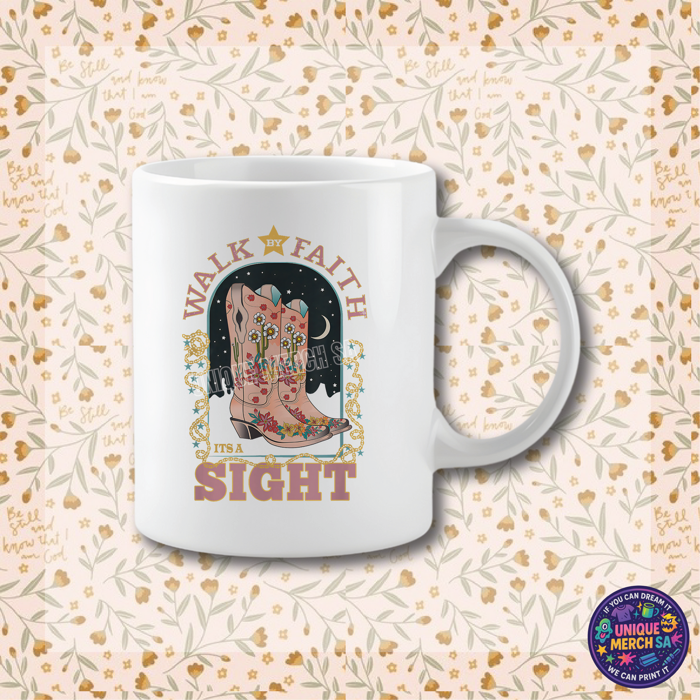 Mugs - Boho Christian Mug - Walk By Faith