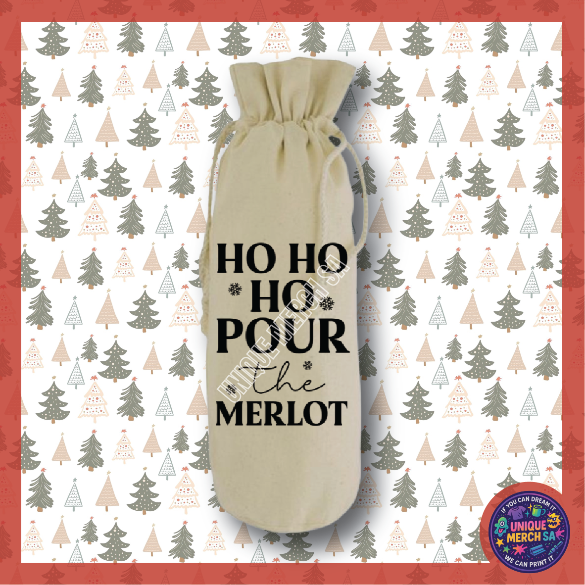 Christmas Wine Bottle Gift Bag - This Might Get You On the Naughty List