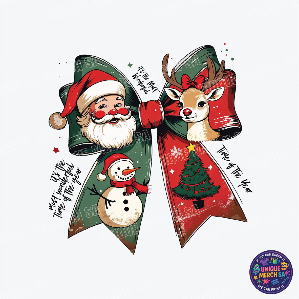 DTF Transfer - Christmas - Santa Bow