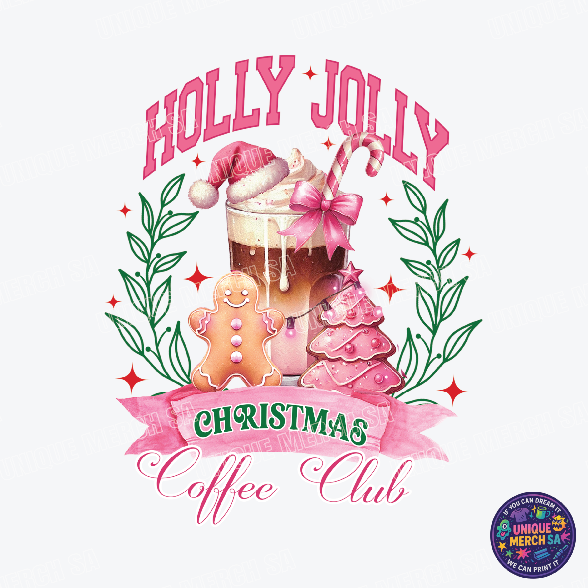 DTF Transfer - Christmas - Holly Jolly Christmas Coffee Club
