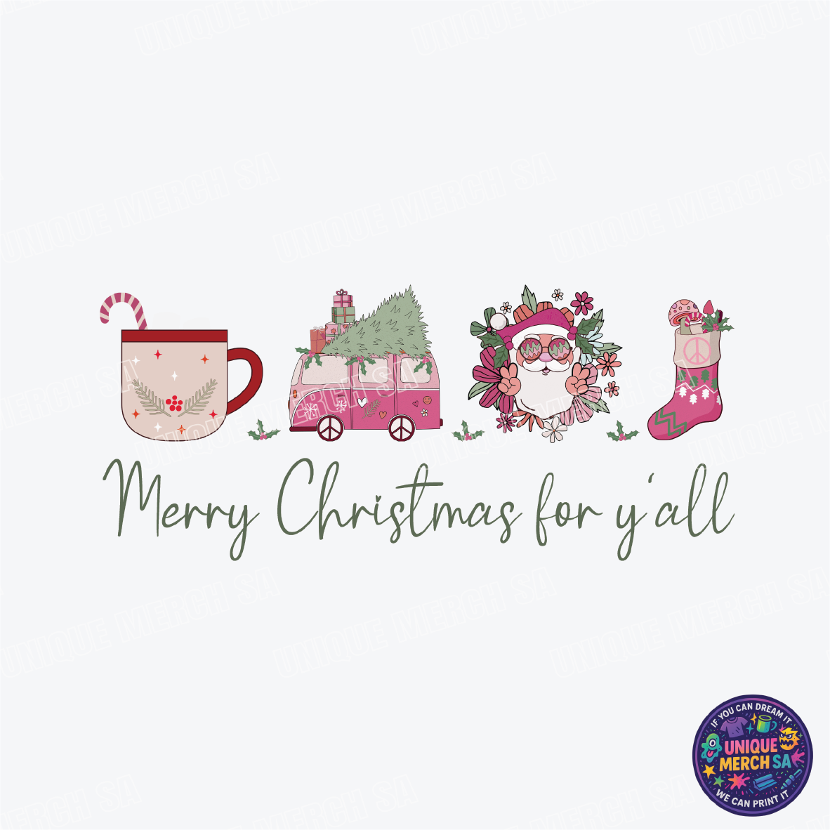 DTF Transfer - Christmas - Merry Christmas for Ya'll