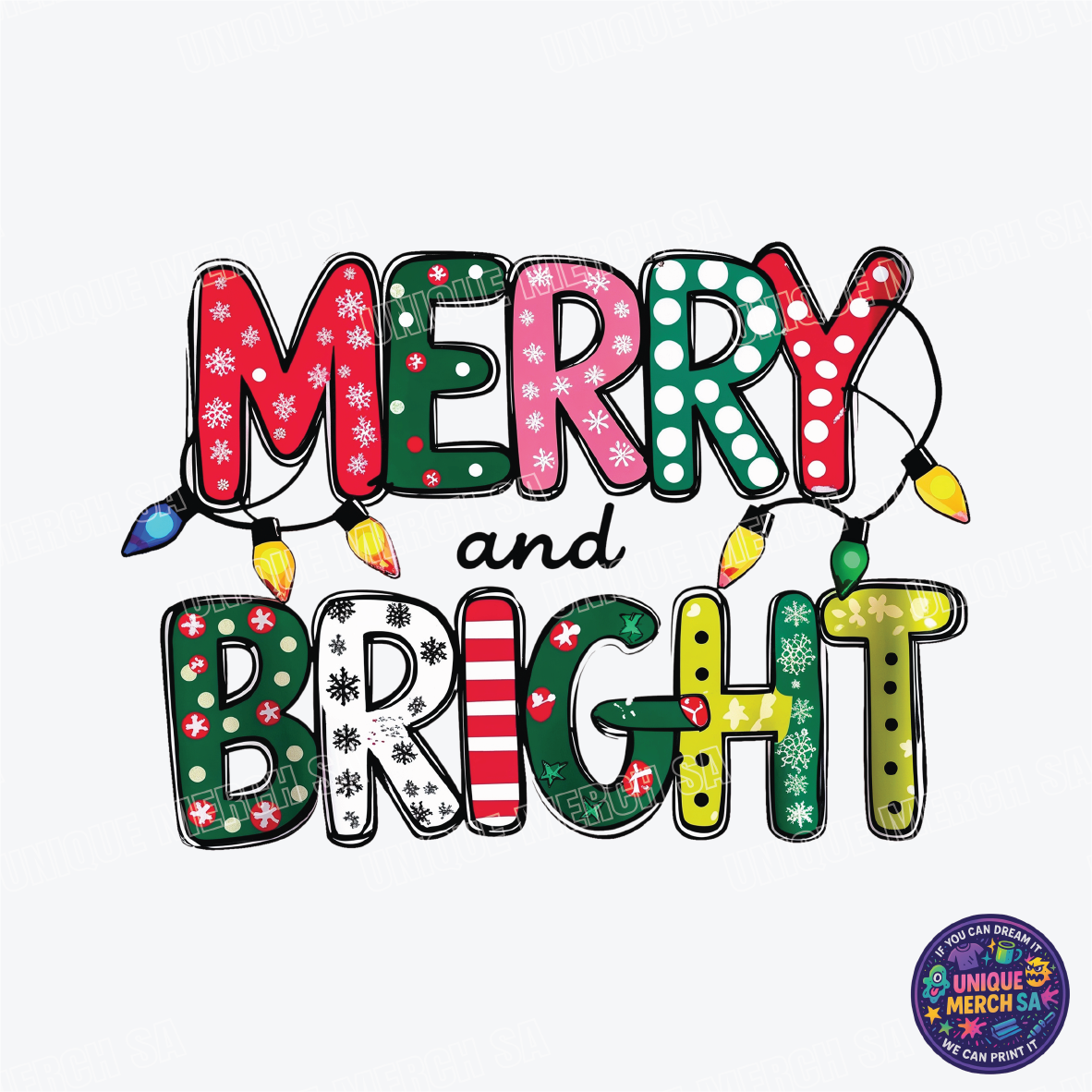 DTF Transfer - Christmas - Merry and Bright