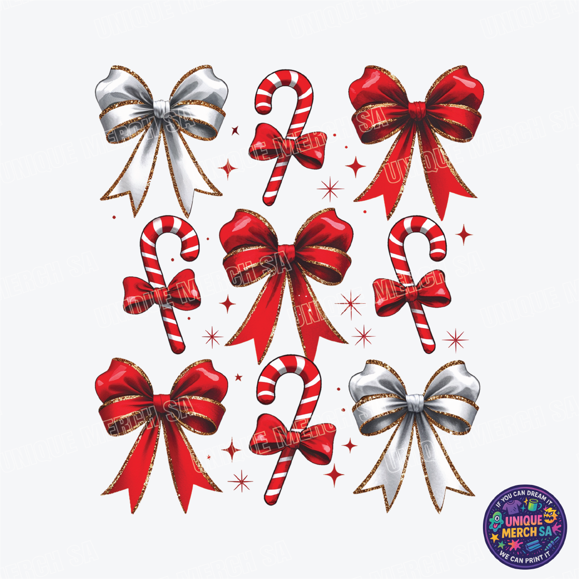 DTF Transfer - Christmas - Red Bows