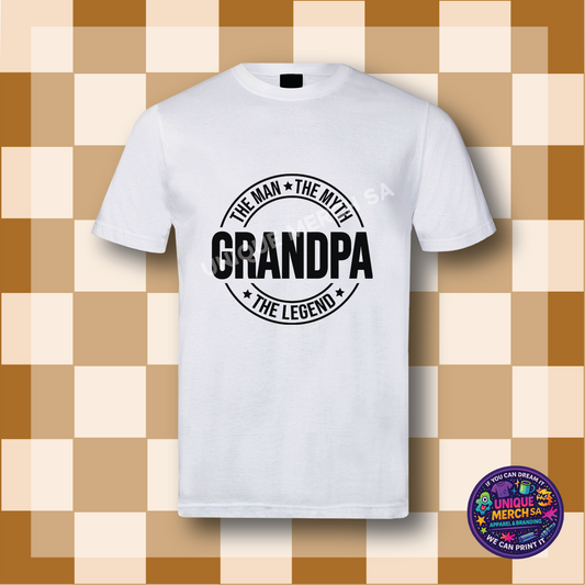 Short Sleeve T-Shirt - Father's Day - Grandpa The Man, The Myth, The Legend