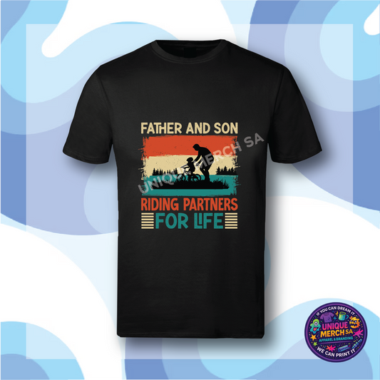 Short Sleeve T-Shirt - Father's Day - Father and Son, Riding Partners