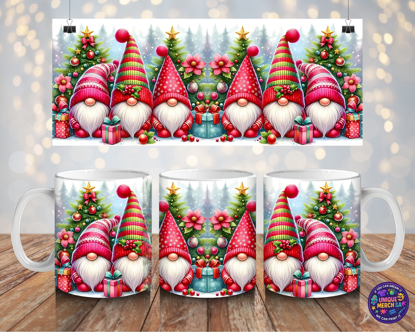 Mugs - Christmas Mug - Gnoms Pink
