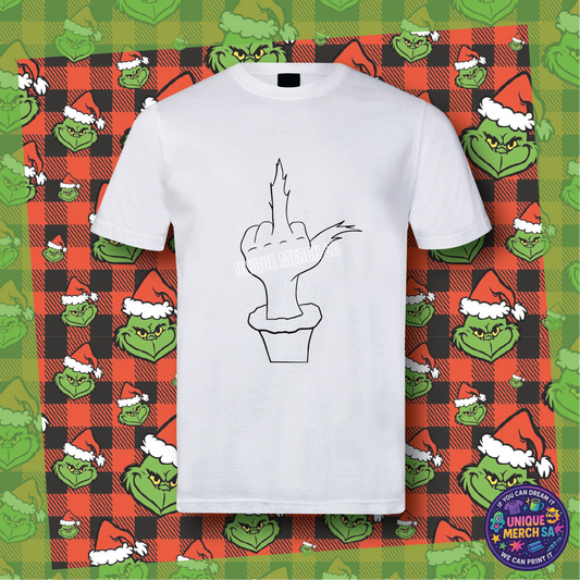 Short Sleeve T-Shirt - Grinchmas - Grinch The Finger