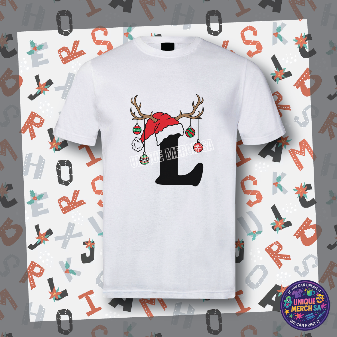 Short Sleeve T-Shirts - Personalised Christmas Tee - L