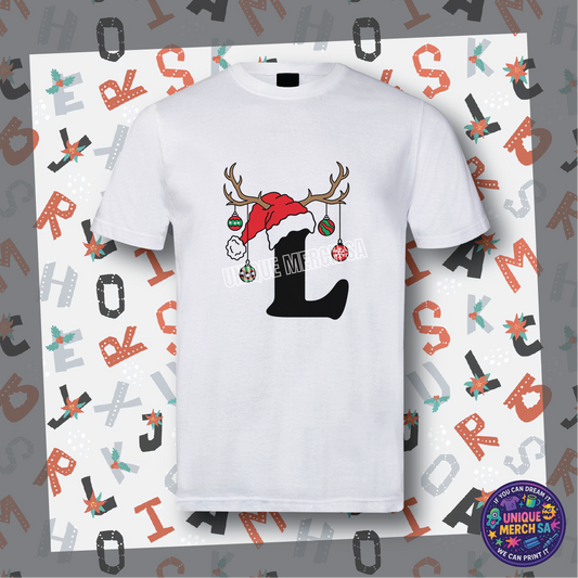 Short Sleeve T-Shirts - Personalised Christmas Tee - L