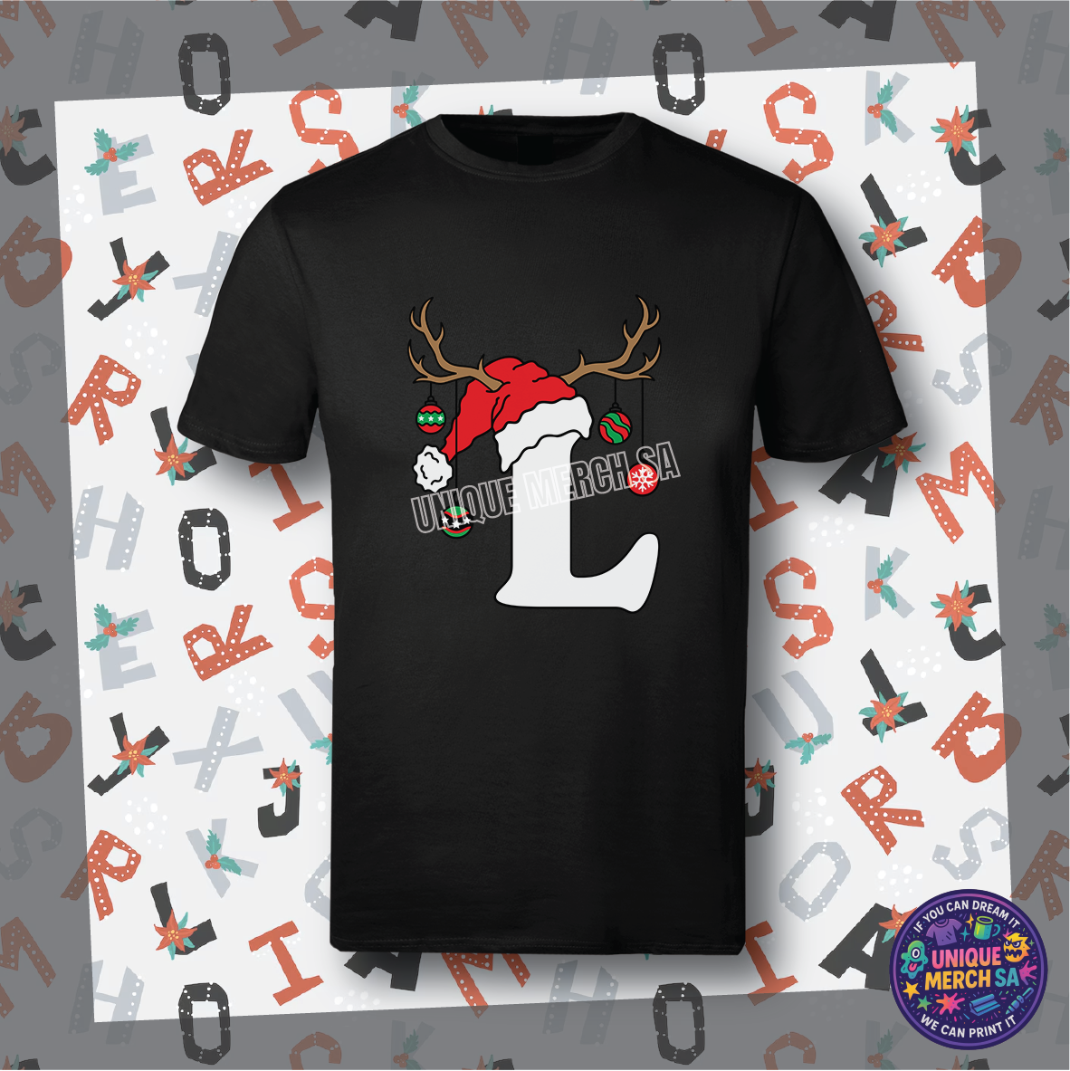 Short Sleeve T-Shirts - Personalised Christmas Tee - L