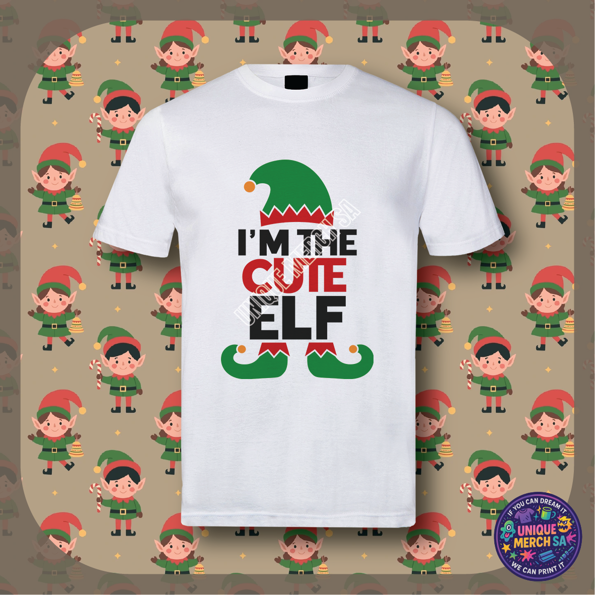 Short Sleeve T-Shirt - Christmas Elf - Cute