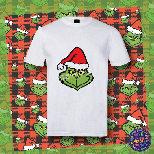 Short Sleeve T-Shirt - Grinchmas - Green Face