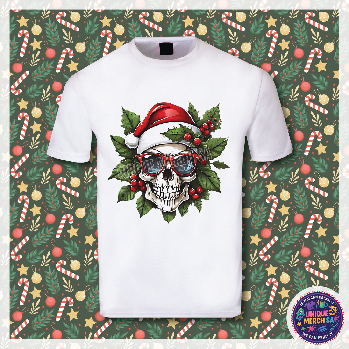 Short Sleeve T-Shirt - Christmas - Skull