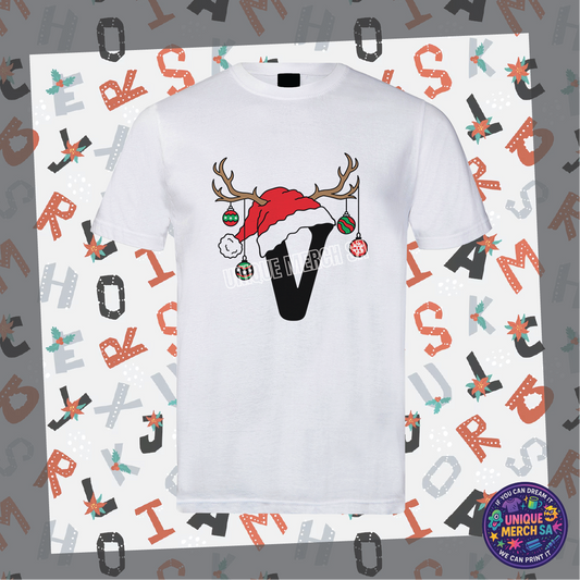 Short Sleeve T-Shirts - Personalised Christmas Tee - V