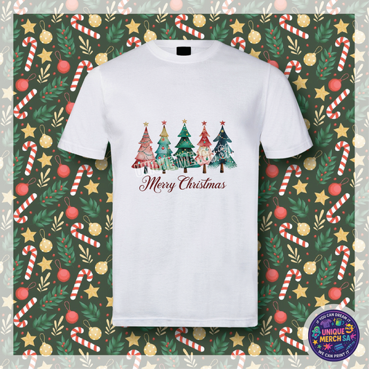 Short Sleeve T-Shirt - Christmas - Merry Christmas Trees
