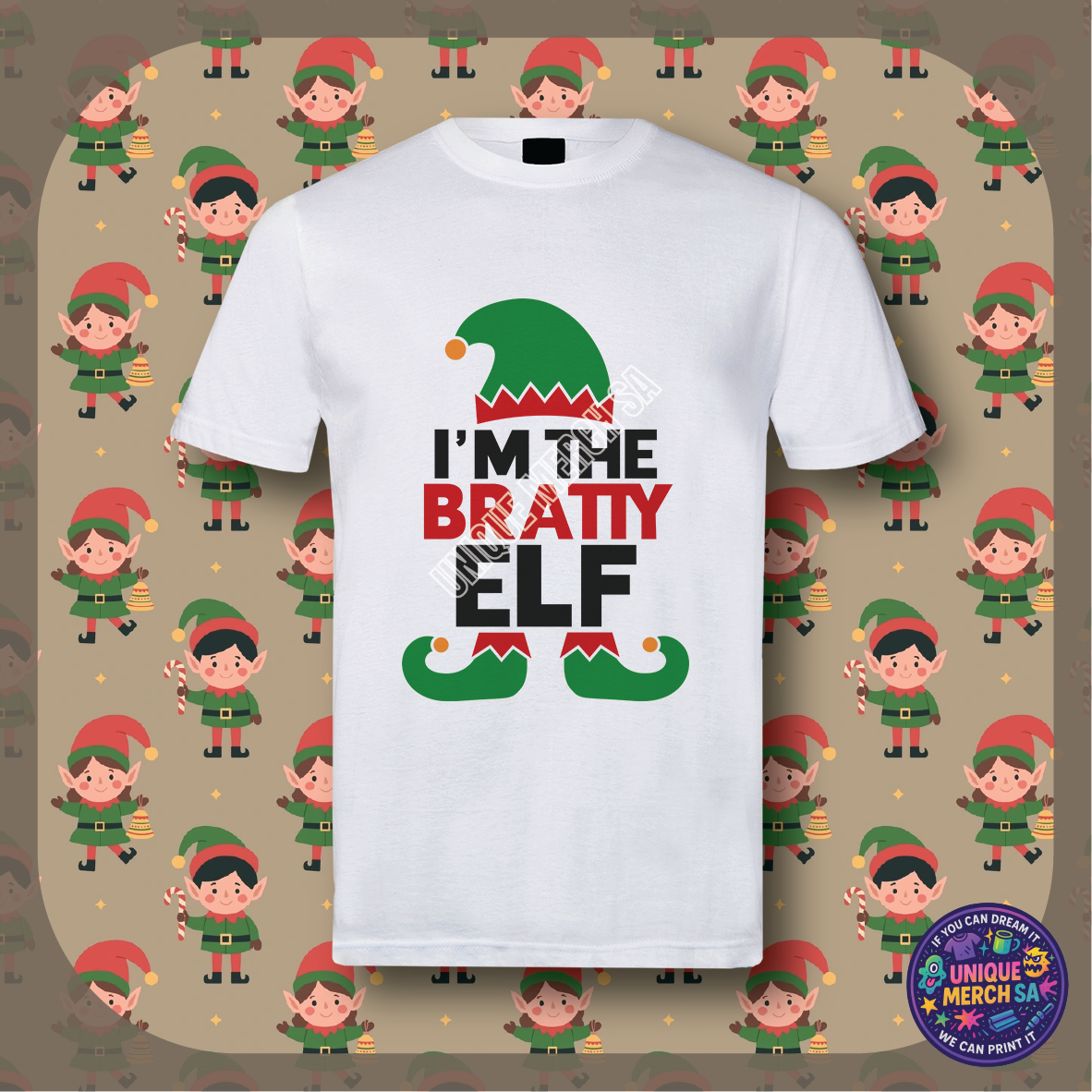 Short Sleeve T-Shirt - Christmas Elf - Bratty Elf
