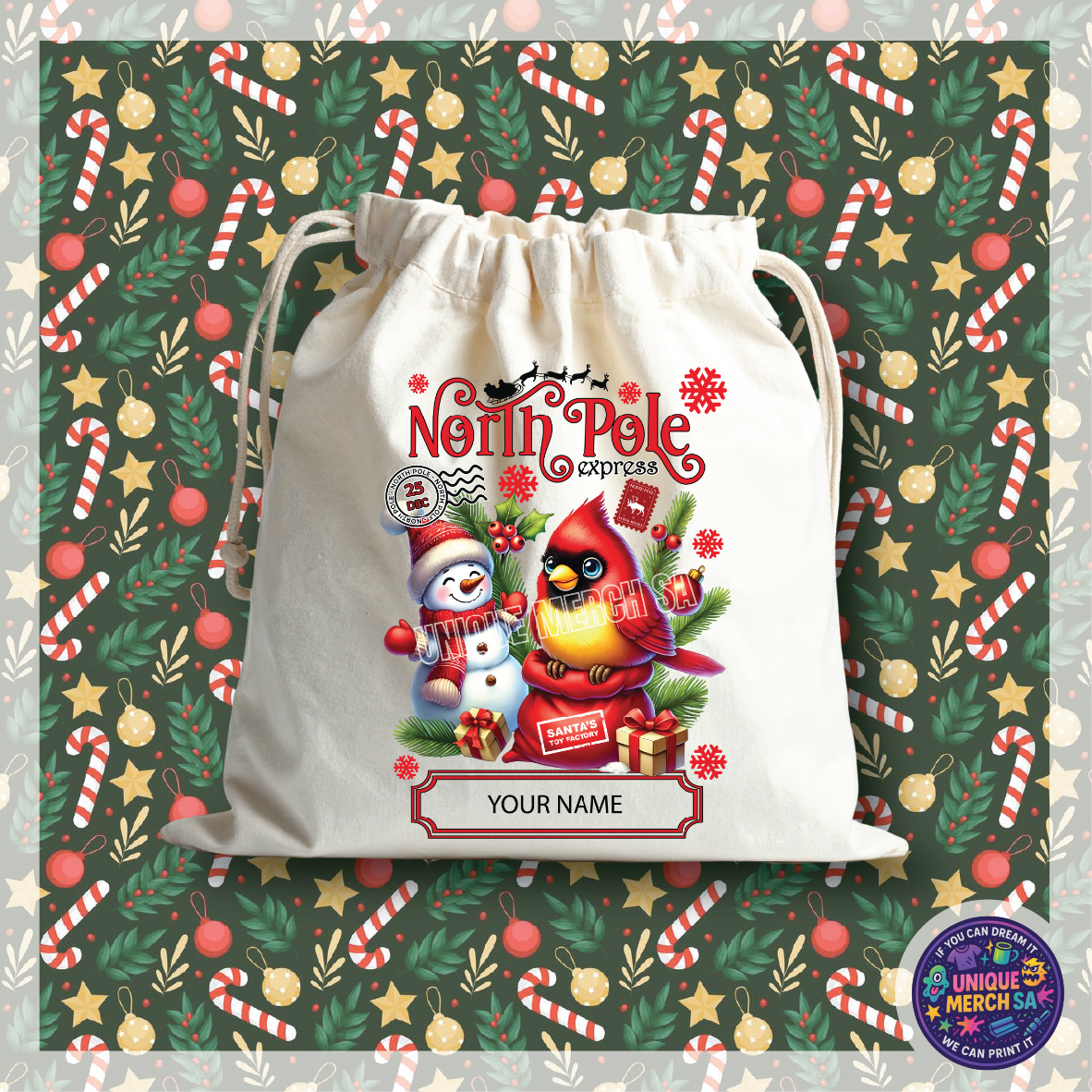 Personalised Christmas Gift Bags - Snow Mail