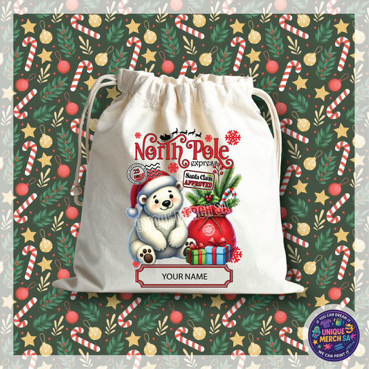 Personalised Christmas Gift Bags - Polar Bear