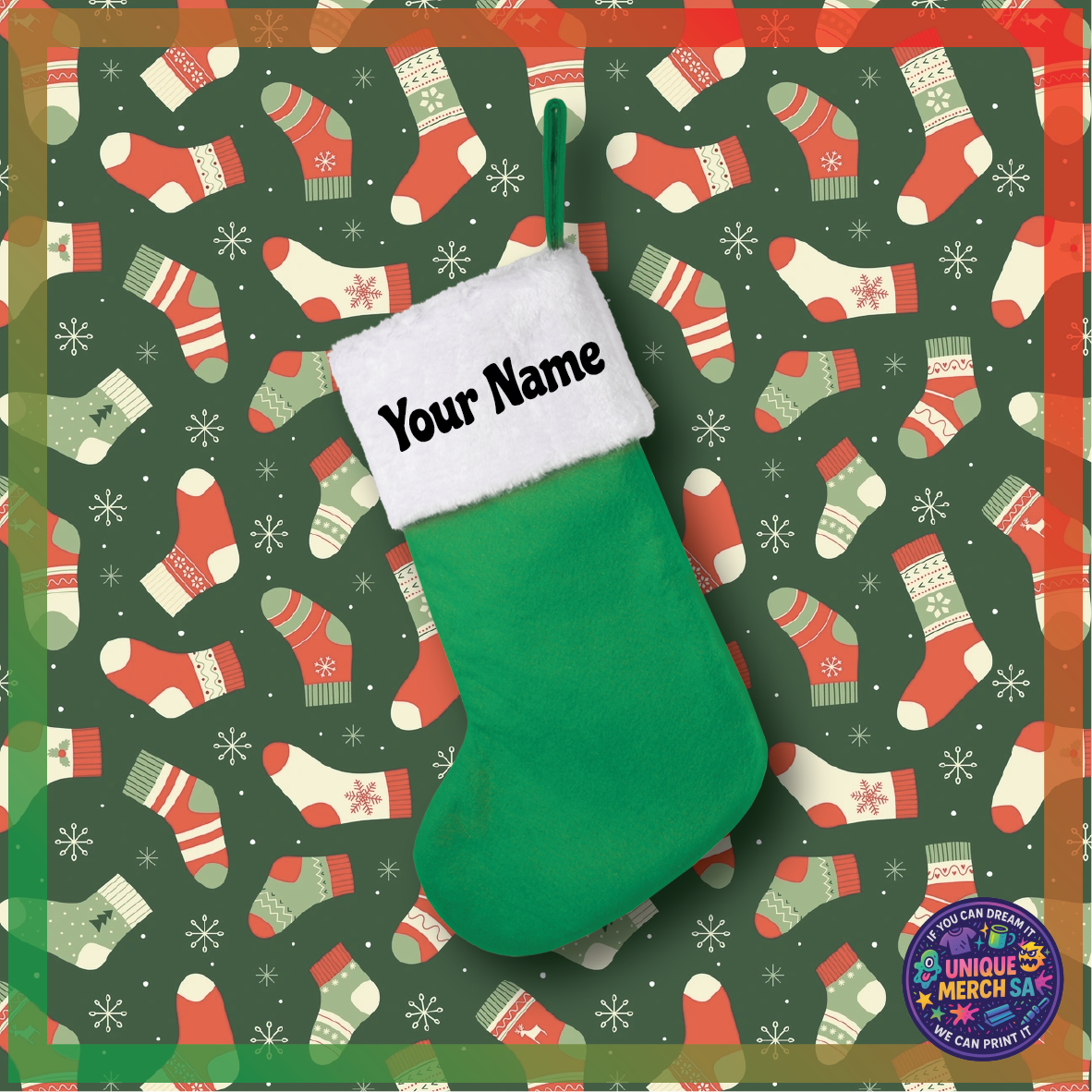 Christmas Stocking - Green Stocking