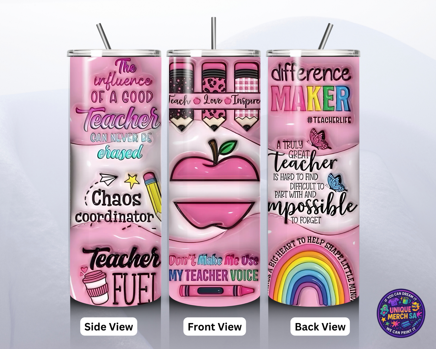 Tumbler - Teacher - Teaching Motivational Pink