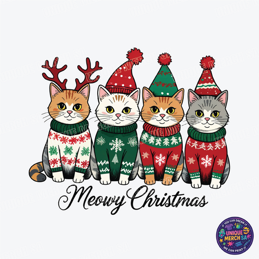DTF Transfer - Christmas - Merry Christmas Kittens