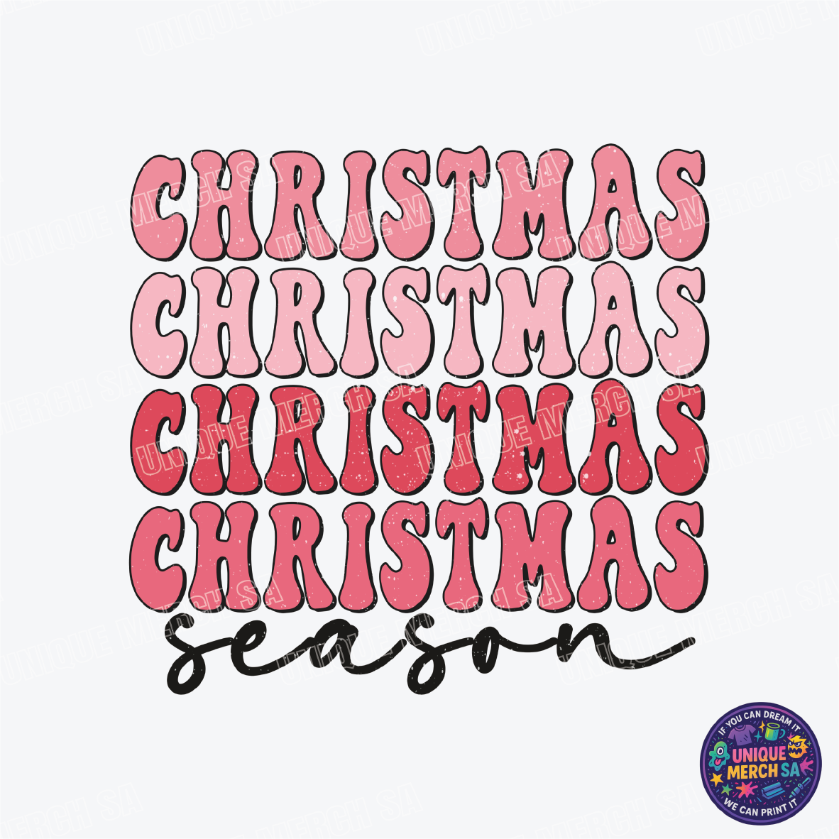 DTF Transfer - Christmas - Christmas Season Pink